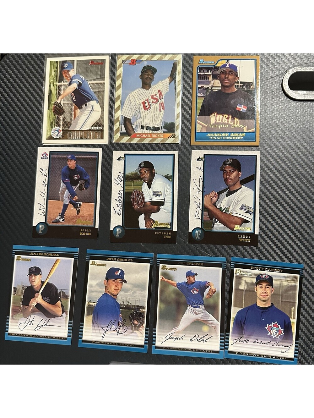 Baseball Prospect Card Lot Bowman Topps Chris Carpenter Billy Koch Randy Winn 11